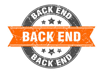 back end round stamp with ribbon. label sign