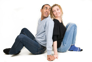 Multiracial couple. man and white woman