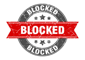 blocked round stamp with ribbon. label sign