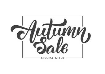 Handwritten lettering composition of Autumn Sale in frame