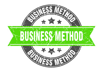 Obraz premium business method round stamp with ribbon. label sign