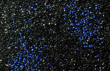 blue black beads background, black and blue beads