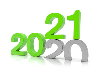 3d illustration - 2020 - 2021 - Silvester, Neujahr, Countdown, Jahreszahlen