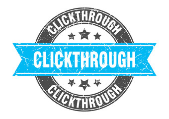clickthrough round stamp with ribbon. label sign