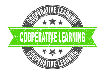 cooperative learning round stamp with ribbon. label sign