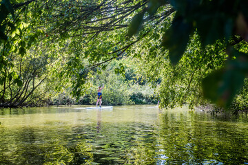 paddle board ride along a river