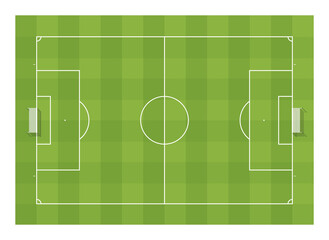 Football soccer field with goals. Top view. © Paul Kovaloff