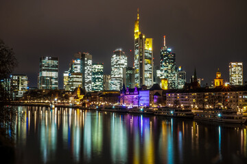Naklejka na ściany i meble Frankfurt city in winter January 2020 