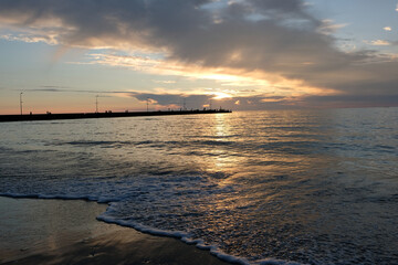 Obraz premium Sunset on the Coast of northern Jutland, Denmark, Europe