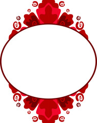Vector Design of a Red Wood Ornament Circle Frame with a Nature Theme