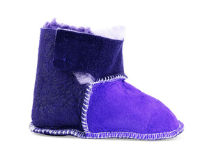 womens sheepskin boots isolated on white