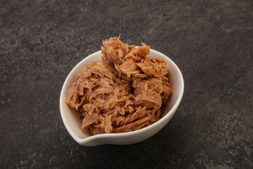 Canned tuna fillet for salad