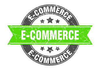 Obraz premium e-commerce round stamp with ribbon. label sign