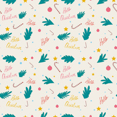 New Years seamless repeating pattern for gift, packaging, textiles.