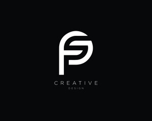 Professional and Minimalist Letter FS PS Logo Design, Editable in Vector Format - obrazy, fototapety, plakaty