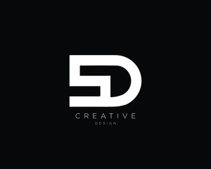 Professional and Minimalist Letter SD Logo Design, Editable in Vector Format