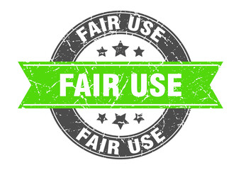 fair use round stamp with ribbon. label sign