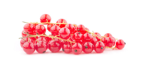 Red currant berries an  isolated on white background