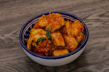 Chicken with oyster sauce and vegetables