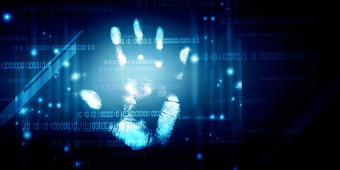 
Fingerprint Scanning Technology Concept 2d Illustration