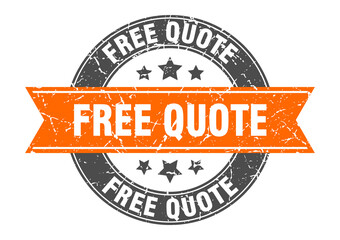 Fototapeta premium free quote round stamp with ribbon. label sign