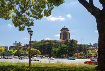 Nagoya, Japan: City Hall and  busy crossing of Otsu Dori and Dekimachi Dori roads 