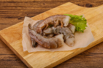 Raw tiger prawn for cooking