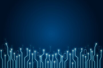 Abstract virtual microscheme illustration on blue background. Big data and database concept. 3D...