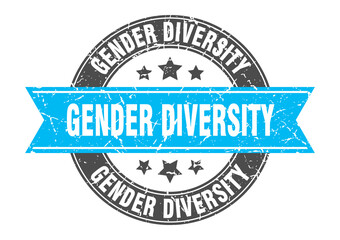 gender diversity round stamp with ribbon. label sign