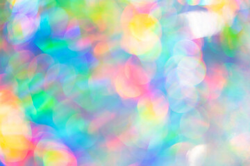 close up blurred bokeh detail of holographic foil