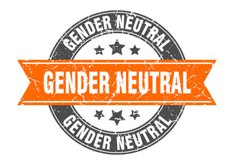 Fototapeta premium gender neutral round stamp with ribbon. label sign