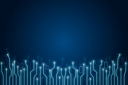 Abstract virtual microscheme illustration on blue background. Big data and database concept. 3D Rendering