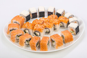 Japanese roll set with fish