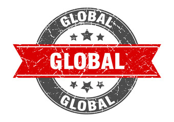 global round stamp with ribbon. label sign