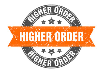 higher order round stamp with ribbon. label sign