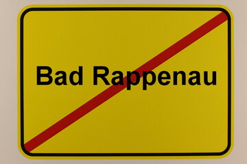 Grafische Darstellung des Ortseingangsschildes der Stadt  Bad Rappenau