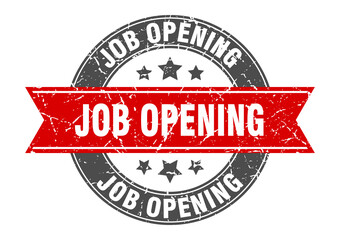 Obraz premium job opening round stamp with ribbon. label sign