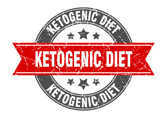 Obraz premium ketogenic diet round stamp with ribbon. label sign