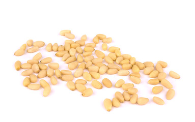 pine nuts isolated on white background