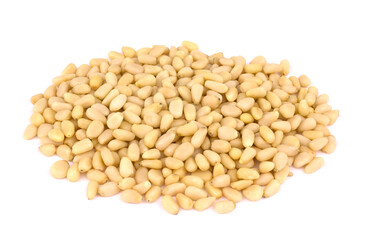 pine nuts isolated on white background