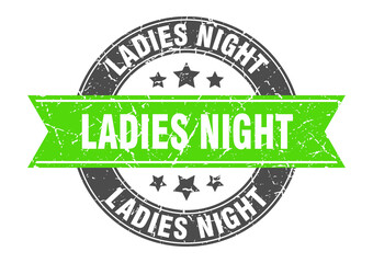 ladies night round stamp with ribbon. label sign