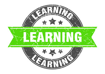 Obraz premium learning round stamp with ribbon. label sign