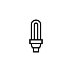 Save energy lamp Icon  in black line style icon, style isolated on white background