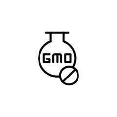 Non GMO Icon  in black line style icon, style isolated on white background