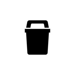 trash Icon in black flat glyph, filled style isolated on white background