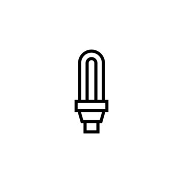 Save energy lamp Icon  in black line style icon, style isolated on white background