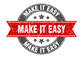 make it easy round stamp with ribbon. label sign