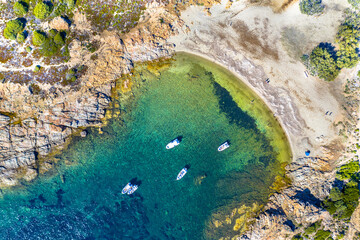 Top down view of Corsican rocky coast