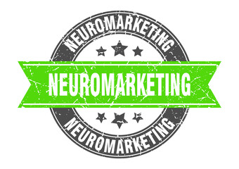 neuromarketing round stamp with ribbon. label sign