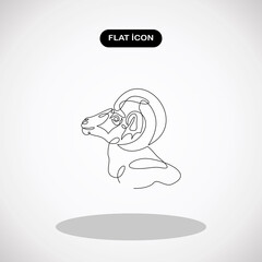 Lamb mascot concept for ranch icon. One line draw design vector illustration